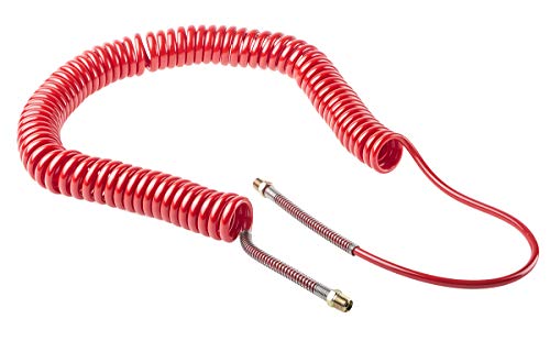 RS PRO CPC Polyurethan Spiralschlauch Rot mit 1/4-Zoll-BSPT-Außengewinde Anschluss, Innen-Ø 5mm x 6m, 10bar von RS PRO