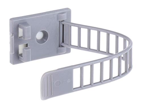 RS PRO Kabelhalter Verstellbare Klemme selbstklebend, Kabel-Ø 22mm Nylon Grau 21 mm x 90mm x 30.5mm, Packung a 100 Stück von RS PRO