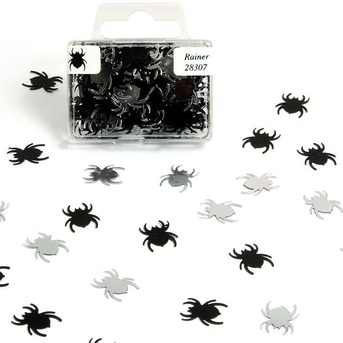Spinnen Metallic-Konfetti, ca. 20g in Box, voll schaurige Tischdeko von RS Segelken
