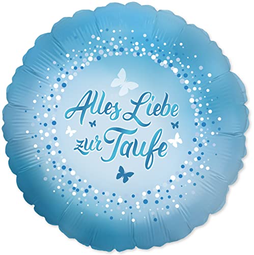 RS Folienballon Zur Taufe, hellblau, ca. 45 cm von RS