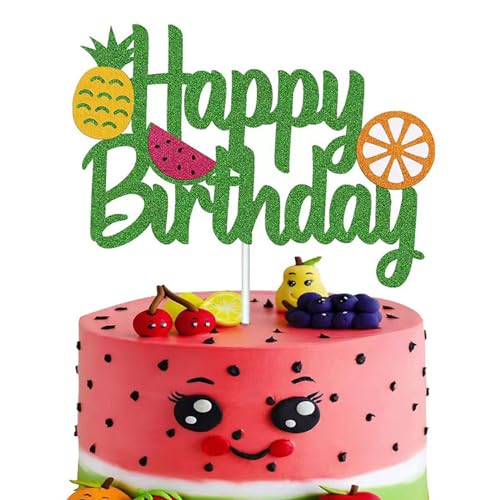 Süßer Kuchenaufsatz mit Wassermelonen-Motiv, Sommer-Tutti-Frutti, Geburtstagskuchendekoration, Hawaii-Kinder-Party-Dekorationen von RS