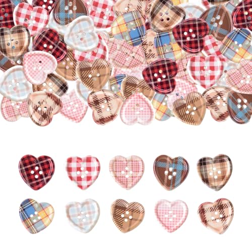 50 Stück 2,5 cm große Harzknöpfe mit Schottenkaro-Muster, verschiedene Farben, Knöpfe zum Nähen, Kleidung, Stricken, Basteln, Dekoration, Telefon, Haarspange und Kleidung, DIY (bunt) von RSACCSKY