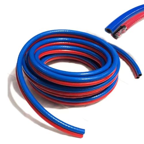 8 mm Sauerstoff-Acetylen-Doppelschlauch – Flammhemmender Hochdruck-Schweiß- und Schneidschlauch, Flexibles PVC, Rot und Blau zum Schneiden von Metall,20m 8 mm Sauerstoff-Acetylen-Doppelschlauch – Flammhemmender Hochdruck-Schweiß- und Schneidschlauch, Flexibles PVC, Rot und Blau zum Schneiden von Metall,20m von RSBFER