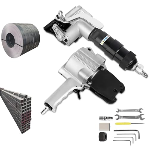 RSPPPJQ Pneumatische Stahl-Umreifungsmaschine, Metall-Umreifungsspanner und Schneide-/Versiegelungsgerät, pneumatisches Umreifungswerkzeug-Set, for 19 mm/25 mm/32 mm breite Metallbänder(19mm) von RSPPPJQ