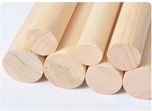 2 Stück unbehandelte runde Holzdübelstangen – 40 cm lang, 1–2,5 cm Durchmesser, ideal for Heimwerkerarbeiten und Projekte.(1.2cm) von RSRSR