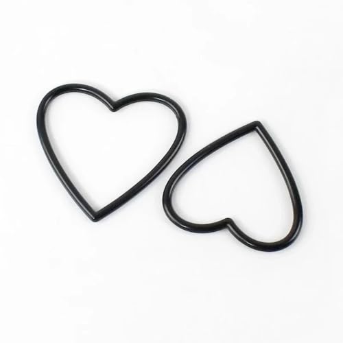 20 Stück Herz-Metallringe – nahtlos geschweißte O-Ringe for Basteln, 20 mm bis 40 mm Innendurchmesser(Black,30mm) von RSRSR