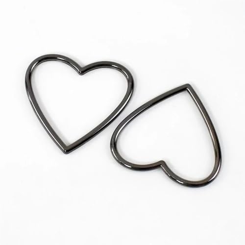 20 Stück Herz-Metallringe – nahtlos geschweißte O-Ringe for Basteln, 20 mm bis 40 mm Innendurchmesser(Deep Black,35mm) von RSRSR