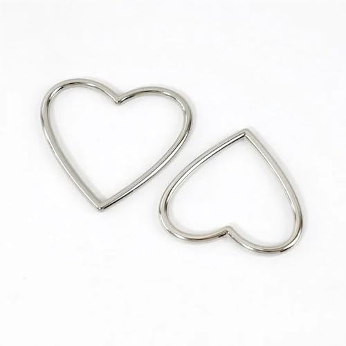 20 Stück Herz-Metallringe – nahtlos geschweißte O-Ringe for Basteln, 20 mm bis 40 mm Innendurchmesser(Silver,40mm) von RSRSR