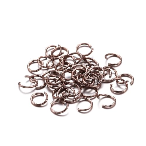 300 Stück bunte geteilte Biegeringe – 6 mm, 8 mm, 10 mm offene Biegeringe for DIY-Schmuckherstellung und Bastelprojekte(Coffee,6mm) von RSRSR
