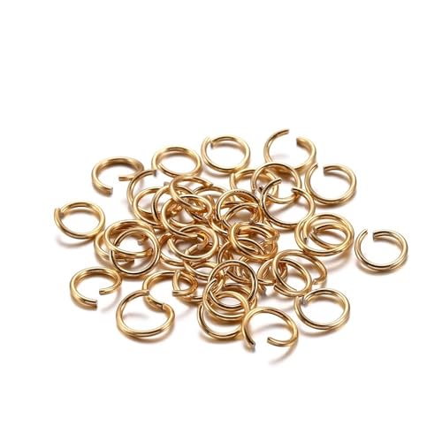 300 Stück bunte geteilte Biegeringe – 6 mm, 8 mm, 10 mm offene Biegeringe for DIY-Schmuckherstellung und Bastelprojekte(Light Gold,8mm) von RSRSR