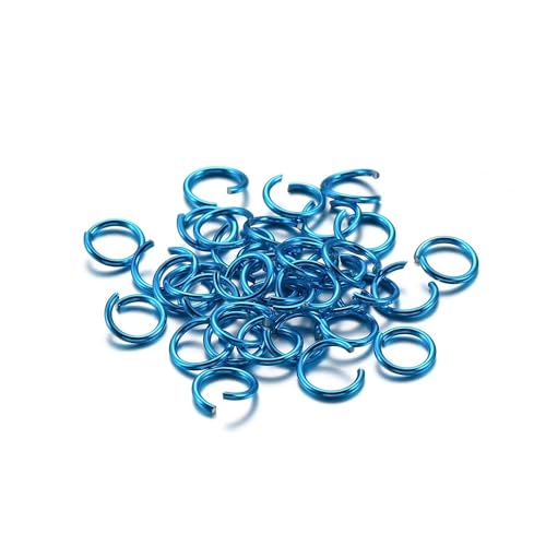 300 Stück bunte geteilte Biegeringe – 6 mm, 8 mm, 10 mm offene Biegeringe for DIY-Schmuckherstellung und Bastelprojekte(Peacock Blue,8mm) von RSRSR