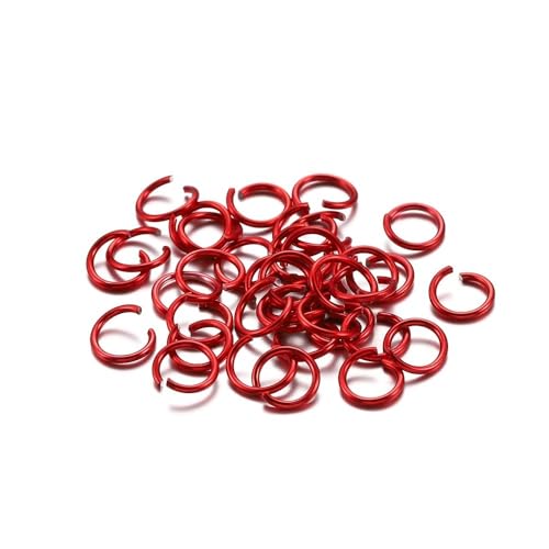 300 Stück bunte geteilte Biegeringe – 6 mm, 8 mm, 10 mm offene Biegeringe for DIY-Schmuckherstellung und Bastelprojekte(Red,6mm) von RSRSR