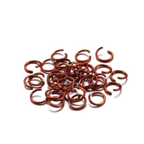 300 Stück bunte geteilte Biegeringe – 6 mm, 8 mm, 10 mm offene Biegeringe for DIY-Schmuckherstellung und Bastelprojekte(Red Copper,8mm) von RSRSR