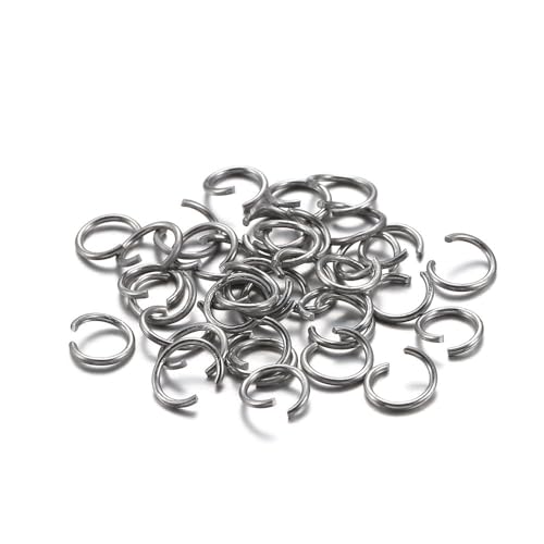 300 Stück bunte geteilte Biegeringe – 6 mm, 8 mm, 10 mm offene Biegeringe for DIY-Schmuckherstellung und Bastelprojekte(Rhodium,8mm) von RSRSR