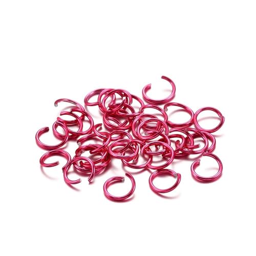 300 Stück bunte geteilte Biegeringe – 6 mm, 8 mm, 10 mm offene Biegeringe for DIY-Schmuckherstellung und Bastelprojekte(Rose,6mm) von RSRSR