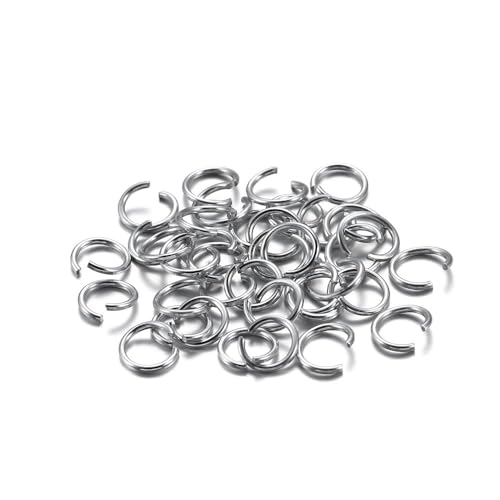 300 Stück bunte geteilte Biegeringe – 6 mm, 8 mm, 10 mm offene Biegeringe for DIY-Schmuckherstellung und Bastelprojekte(Silver,6mm) von RSRSR