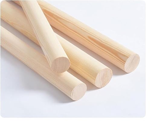 4 Stück unbehandelte Hartholzdübelstangen – vielseitige Holzstäbe for Heimwerkerarbeiten, 20 cm lang, 1–2,5 cm Durchmesser(1cm) von RSRSR