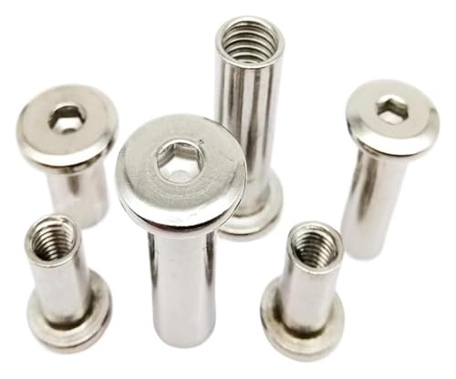 Nieten, Metallschrauben, 10 Stück, M3, M4, M5, M6, M8, M10, Länge 6–50 mm, 304 Edelstahl, Sechskant-Innensechskantkopf, Möbelnietverbinder, Einsatz, Verbindungshülsenmutter (M4, 10 Stück, 50 mm Länge) Nieten, Metallschrauben, 10 Stück, M3, M4, M5, M6, M8, M10, Länge 6–50 mm, 304 Edelstahl, Sechskant-Innensechskantkopf, Möbelnietverbinder, Einsatz, Verbindungshülsenmutter (M4, 10 Stück, 50 mm Länge) von RSRSR