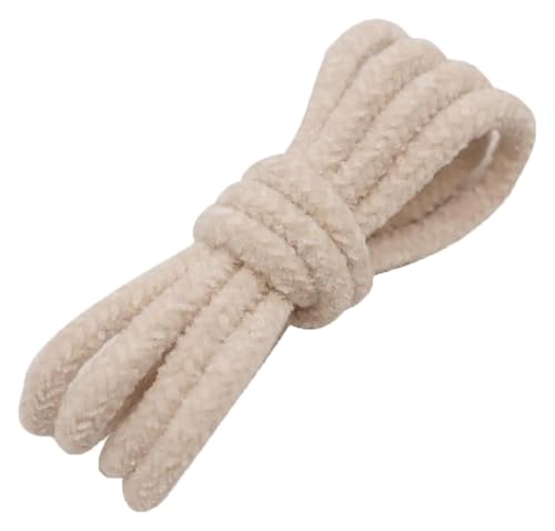 RSRSR Sneaker-Schnürsenkel, 0,6 cm, süße Farbe, runde Schnürsenkel aus Plüschstoff for Freizeit-Sneaker, klobige Sneakers, Laufschuhe(Beige,200cm) von RSRSR