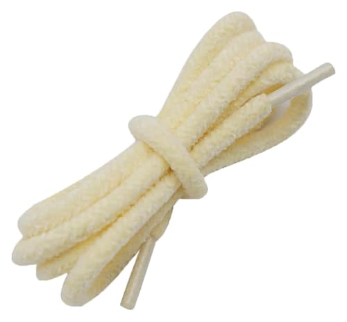RSRSR Sneaker-Schnürsenkel, 0,6 cm, süße Farbe, runde Schnürsenkel aus Plüschstoff for Freizeit-Sneaker, klobige Sneakers, Laufschuhe(Creamy-White,180cm) von RSRSR