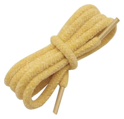 RSRSR Sneaker-Schnürsenkel, 0,6 cm, süße Farbe, runde Schnürsenkel aus Plüschstoff for Freizeit-Sneaker, klobige Sneakers, Laufschuhe(Yellow,120) von RSRSR