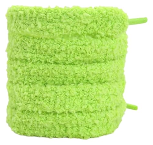 RSRSR Sneaker-Schnürsenkel, 1,5 cm, leuchtende Farben, Flache Schnürsenkel aus Plüschstoff for lässige Sneaker, klobige Sneakers(Fluorescent Green,180cm) von RSRSR