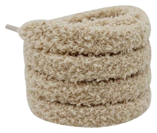 RSRSR Sneaker-Schnürsenkel, 1,5 cm, leuchtende Farben, Flache Schnürsenkel aus Plüschstoff for lässige Sneaker, klobige Sneakers(Khaki,80) von RSRSR