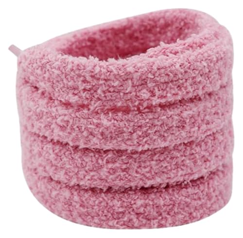 RSRSR Sneaker-Schnürsenkel, 1,5 cm, leuchtende Farben, Flache Schnürsenkel aus Plüschstoff for lässige Sneaker, klobige Sneakers(Pink,140) von RSRSR