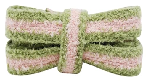 RSRSR Sneaker-Schnürsenkel, 1,55 cm, zweifarbig gestreift, Flache Schnürsenkel aus Plüschstoff for Freizeit-Sneakers, klobige Sneakers, Basketballschuhe(Green-pink,150) von RSRSR