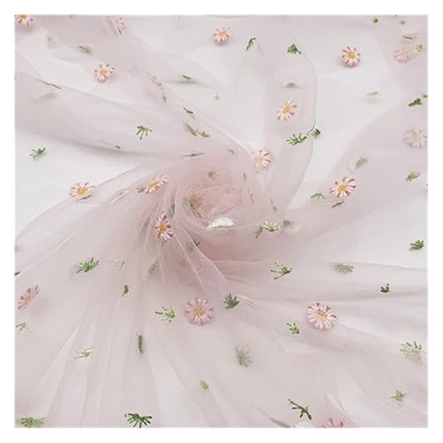 Tüllnetzstoff, dekorative Tüllrollen, 155 x 100 cm, Blumen- und Gänseblümchen-Stickerei, weicher Netzstoff for Kleider, Röcke, Spitzennetzstoff, Gaze, Bekleidungsstoff, DIY-Nähen (Hellrosa)(Light Pink Tüllnetzstoff, dekorative Tüllrollen, 155 x 100 cm, Blumen- und Gänseblümchen-Stickerei, weicher Netzstoff for Kleider, Röcke, Spitzennetzstoff, Gaze, Bekleidungsstoff, DIY-Nähen (Hellrosa)(Light Pink von RSRSR