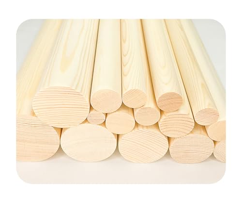 Unbehandelte Hartholzdübelstangen – vielseitige Holzstäbe for Bastel- und Heimwerkerprojekte – 3,5 cm Durchmesser(30cm 2pcs) von RSRSR
