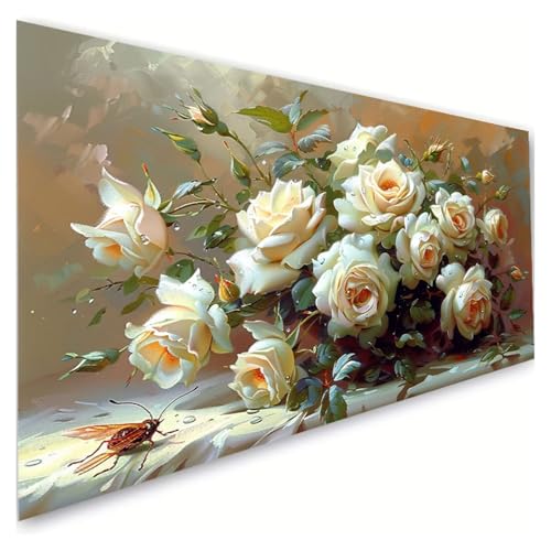 Diamond Painting Anlage Diamond Painting Erwachsene Groß XXL 100x220cm,5D Diamant Paintings Bilder Rose Malen Nach Zahlen Anfänger,DIY Full Drill Diamant Malerei Stickerei Bastelset,Zimmer Deko G2-347 von RSZYUUNG