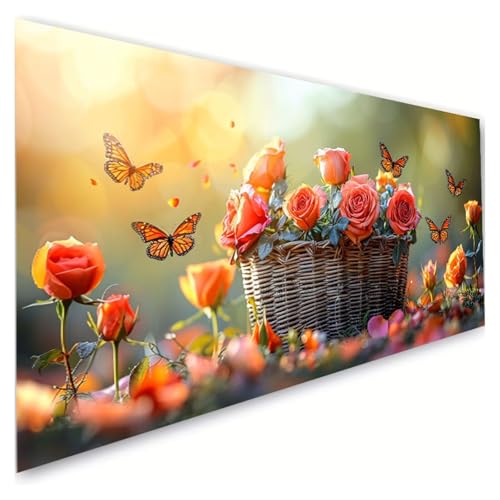Diamond Painting Blumenkorb Diamond Painting Erwachsene Groß XXL 10x20cm, 5D Diamant Paintings Bilder Anlage Malen Nach Zahlen Anfänger, DIY Full Drill Diamant Malerei Bastelset, Zimmer Deko G2-917 von RSZYUUNG