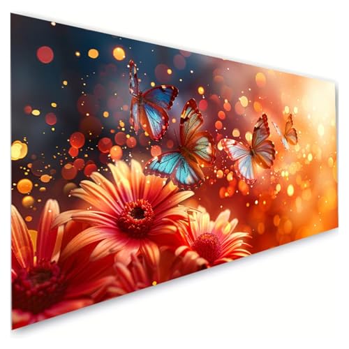 Diamond Painting Chrysantheme Diamond Painting Erwachsene Groß XXL 100x220cm, 5D Diamant Paintings Bilder Schmetterling Malen Nach Zahlen Anfänger, DIY Diamant Malerei Bastelset, Zimmer Deko G2-287 von RSZYUUNG