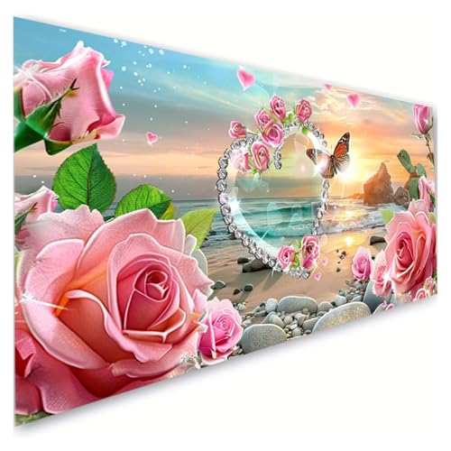 Diamond Painting Erwachsene Groß XXL 100x180cm, 5D Diamant Painting Bilder Rose Diamond Paintings Kinder Liebe Diamond-painting, DIY Mosaikherstellung Basteln Mädchen Geschenke, Deko Wohnzimmer G2-896 von RSZYUUNG