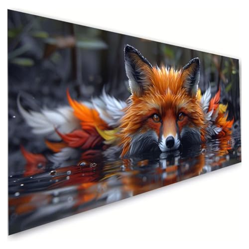 Diamond Painting Erwachsene Groß XXL 10x20cm, 5D Diamant Painting Bilder Füchse Diamond Paintings Kinder Feder Diamond-painting, DIY Mosaikherstellung Basteln Mädchen Geschenke, Deko Wohnzimmer G2-942 von RSZYUUNG
