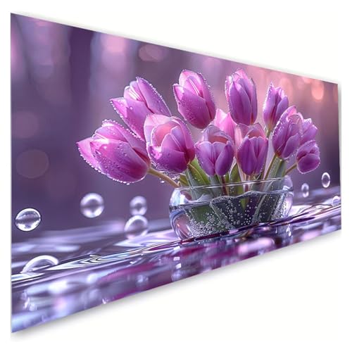 Diamond Painting Erwachsene Groß XXL 10x20cm, 5D Diamant Painting Bilder Tulpe Diamond Paintings Kinder Lila Diamond-painting, DIY Mosaikherstellung Basteln Mädchen Geschenke, Deko Wohnzimmer G2-900 von RSZYUUNG
