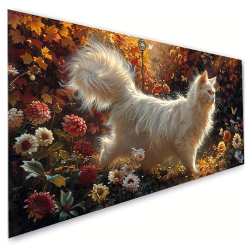 Diamond Painting Erwachsene Groß XXL 60x120cm, 5D Diamant Painting Bilder Katze Diamond Paintings Kinder Chrysantheme Diamond-painting, DIY Mosaikherstellung Basteln Mädchen, Deko Wohnzimmer G2-626 von RSZYUUNG