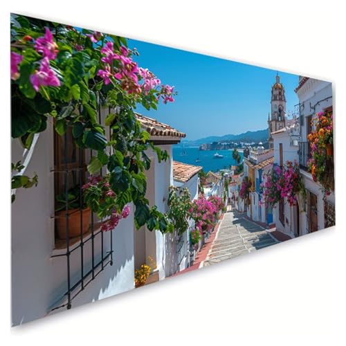 Diamond Painting Erwachsene Groß XXL 70x140cm, 5D Diamant Painting Bilder Kleine Stadt Diamond Paintings Kinder Blume Diamond-painting, DIY Mosaikherstellung Basteln Mädchen, Deko Wohnzimmer G2-964 von RSZYUUNG