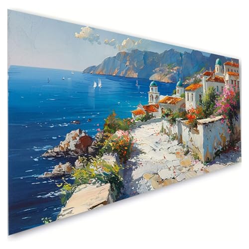 Diamond Painting Erwachsene Groß XXL 70x140cm, 5D Diamant Painting Bilder Meer Diamond Paintings Kinder Häuser Diamond-painting, DIY Mosaikherstellung Basteln Mädchen Geschenke, Deko Wohnzimmer G2-956 von RSZYUUNG