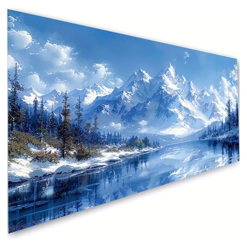 Diamond Painting Erwachsene Groß XXL 70x140cm, 5D Diamant Painting Bilder Winter Diamond Paintings Kinder Landschaft Diamond-painting, DIY Mosaikherstellung Basteln Mädchen, Deko Wohnzimmer G2-974 von RSZYUUNG