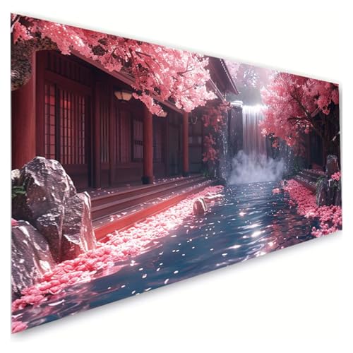 Diamond Painting Erwachsene Groß XXL 70x140cm,5D Diamant Painting Bilder Wasserfall Diamond Paintings Kinder Kirschblüten Diamond-painting,DIY Mosaikherstellung Bastelnset,Deko Wohnzimmer G2-908 von RSZYUUNG
