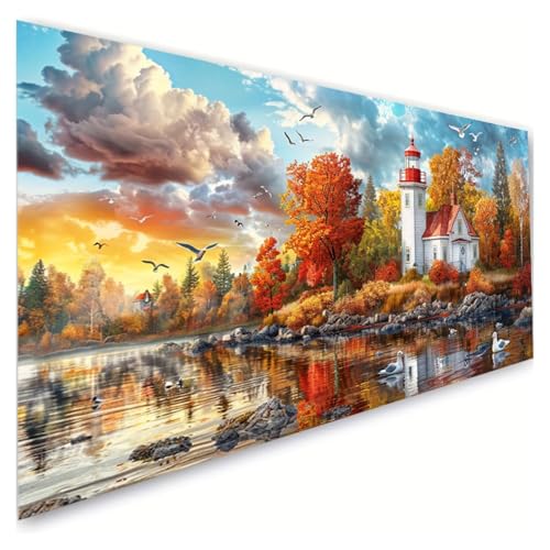 Diamond Painting Herbst Diamond Painting Erwachsene Groß XXL 30x60cm, 5D Diamant Paintings Bilder Leuchtturm Malen Nach Zahlen Anfänger, DIY Full Drill Diamant Malerei Bastelset, Zimmer Deko G2-501 Diamond Painting Herbst Diamond Painting Erwachsene Groß XXL 30x60cm, 5D Diamant Paintings Bilder Leuchtturm Malen Nach Zahlen Anfänger, DIY Full Drill Diamant Malerei Bastelset, Zimmer Deko G2-501 von RSZYUUNG