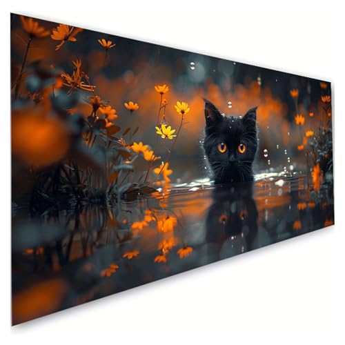 Diamond Painting Katze Diamond Painting Erwachsene Groß XXL 100x180cm,5D Diamant Paintings Bilder Fluss Malen Nach Zahlen Anfänger,DIY Full Drill Diamant Malerei Stickerei Bastelset,Zimmer Deko G2-987 von RSZYUUNG