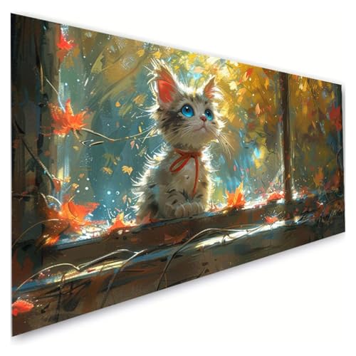 Diamond Painting Katze Diamond Painting Erwachsene Groß XXL 80x160cm, 5D Diamant Paintings Bilder Ahornblatt Malen Nach Zahlen Anfänger, DIY Full Drill Diamant Malerei Bastelset, Zimmer Deko G2-105 Diamond Painting Katze Diamond Painting Erwachsene Groß XXL 80x160cm, 5D Diamant Paintings Bilder Ahornblatt Malen Nach Zahlen Anfänger, DIY Full Drill Diamant Malerei Bastelset, Zimmer Deko G2-105 von RSZYUUNG