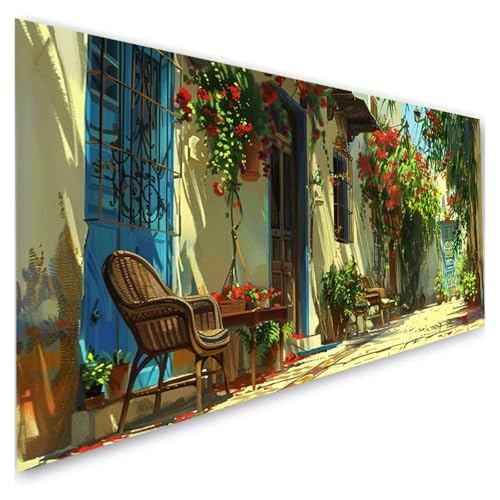 Diamond Painting Kleine Stadt Diamond Painting Erwachsene Groß XXL 70x140cm, 5D Diamant Paintings Bilder Anlage Malen Nach Zahlen Anfänger, DIY Diamant Malerei Stickerei Bastelset, Zimmer Deko G2-945 von RSZYUUNG