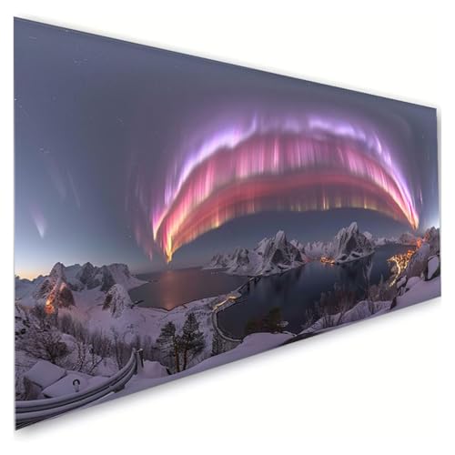 Diamond Painting Landschaft Diamond Painting Erwachsene Groß XXL 80x160cm, 5D Diamant Paintings Bilder Winter Malen Nach Zahlen Anfänger, DIY Diamant Malerei Stickerei Bastelset, Zimmer Deko G2-937 von RSZYUUNG