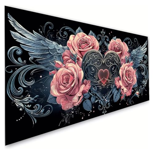 Diamond Painting Liebe Diamond Painting Erwachsene Groß XXL 10x20cm, 5D Diamant Paintings Bilder Rose Malen Nach Zahlen Anfänger, DIY Full Drill Diamant Malerei Stickerei Bastelset, Zimmer Deko G2-989 von RSZYUUNG