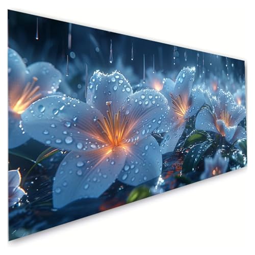Diamond Painting Lilie Diamond Painting Erwachsene Groß XXL 70x140cm, 5D Diamant Paintings Bilder Tau Malen Nach Zahlen Anfänger, DIY Full Drill Diamant Malerei Stickerei Bastelset, Zimmer Deko G2-907 von RSZYUUNG