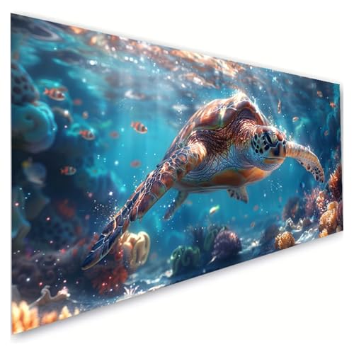 Diamond Painting Meeresschildkröten Diamond Painting Erwachsene Groß XXL 70x140cm,5D Diamant Paintings Bilder Tier Malen Nach Zahlen Anfänger,DIY Diamant Malerei Stickerei Bastelset,Zimmer Deko G2-963 von RSZYUUNG